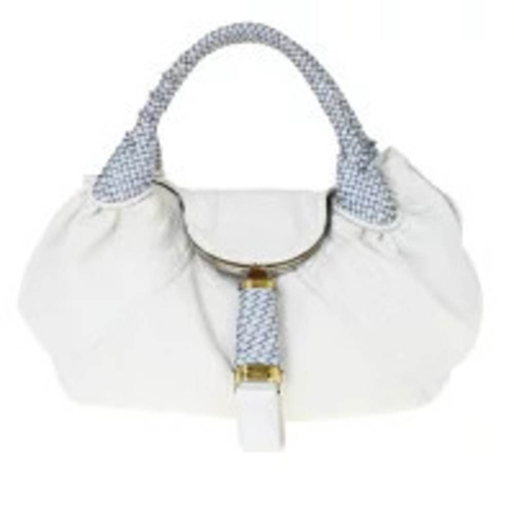 Fendi Spy Bag Handbag White Blue Leather